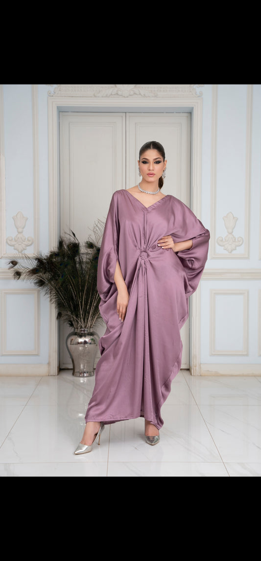 Lilac Butterfly Silk Kaftan