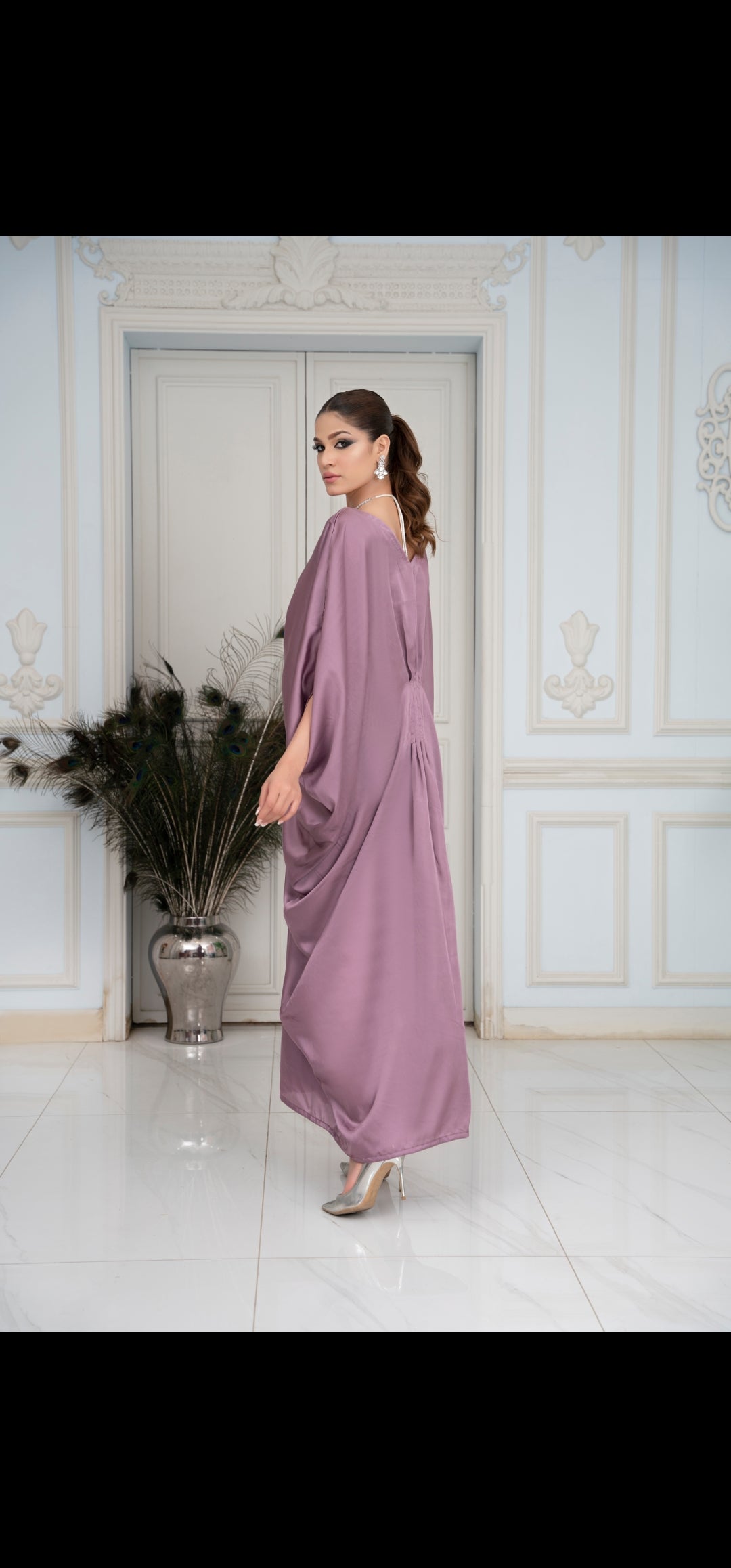 Lilac Butterfly Silk Kaftan