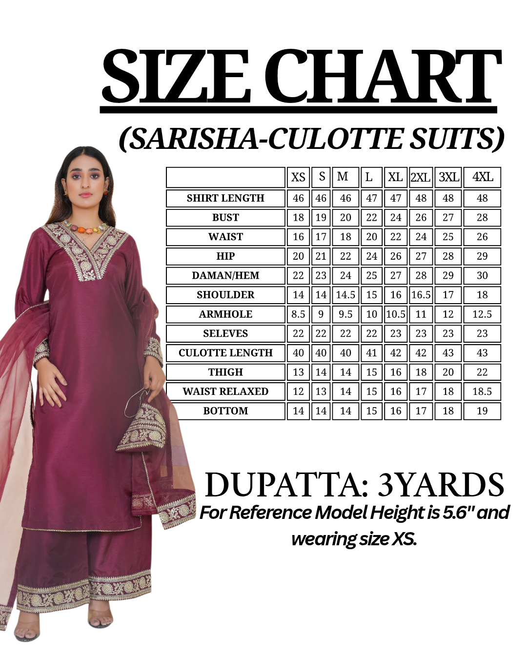 SARISHA- Culotte Suits Maroon