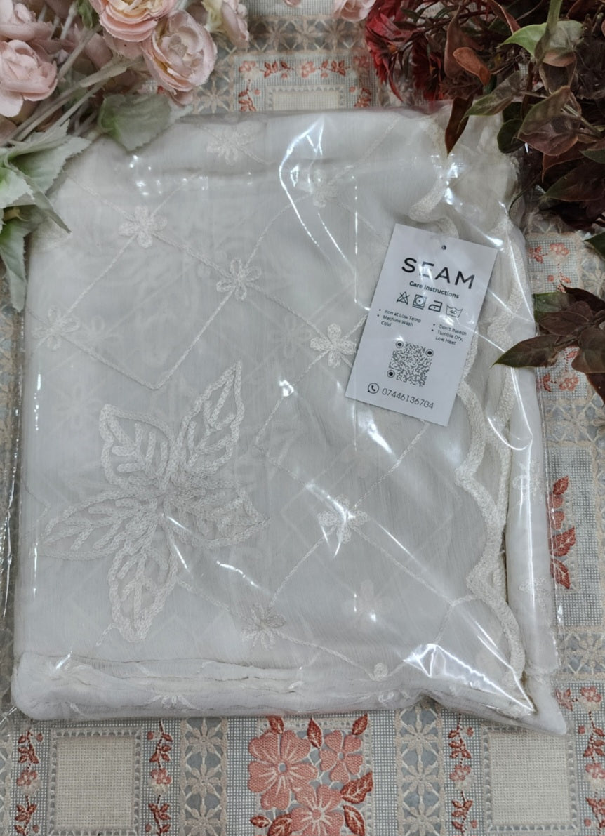 Shafoon CutworkEmbroidry Dupatta/Scarf
