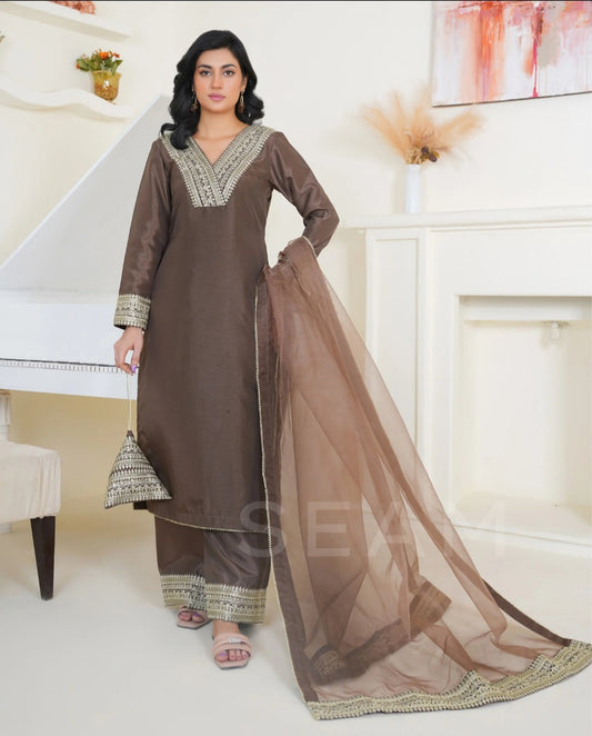 SARISHA- Culotte Suits Brown