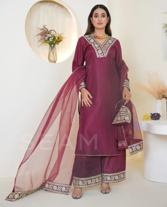 SARISHA- Culotte Suits Maroon