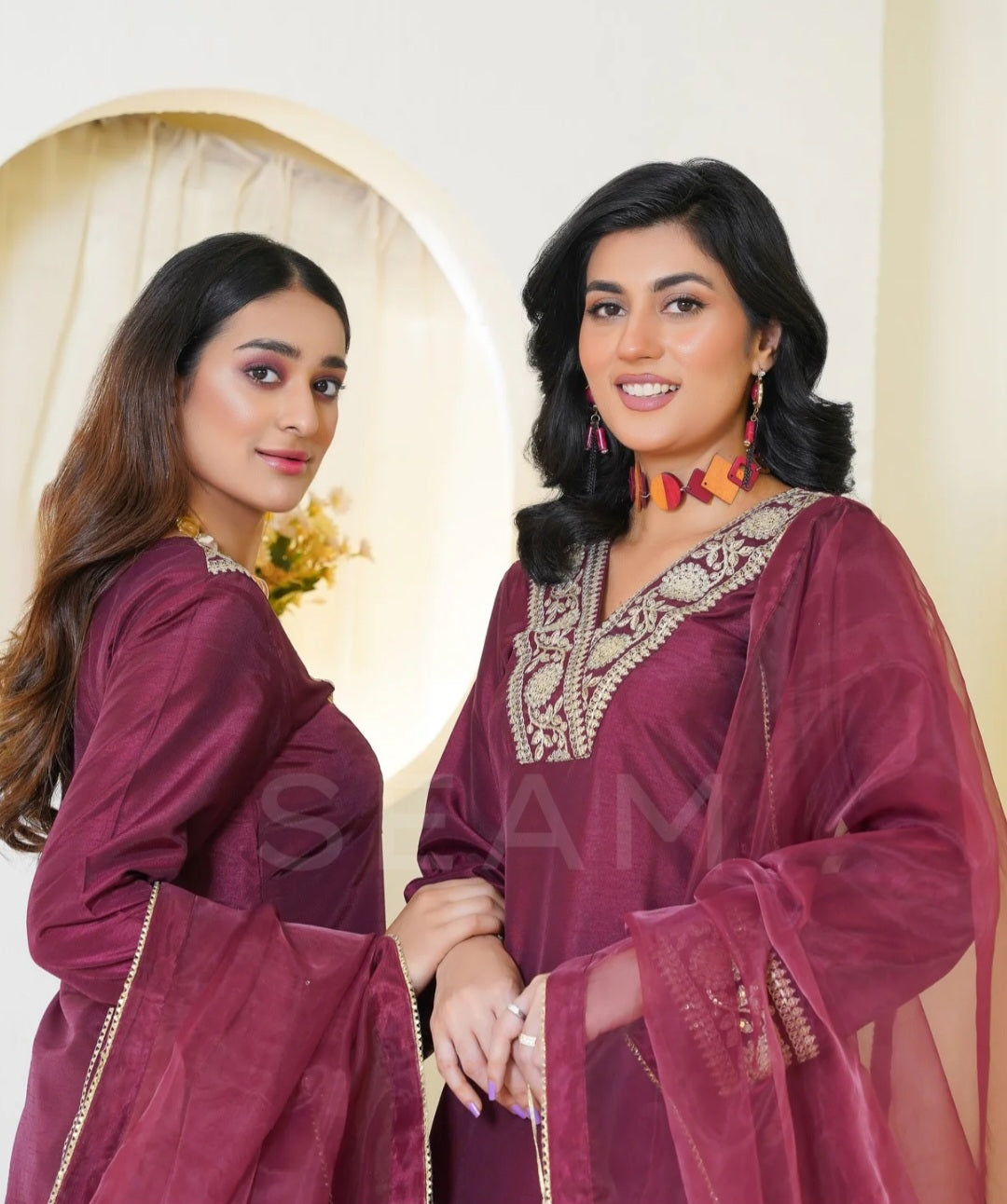 SARISHA- Culotte Suits Maroon
