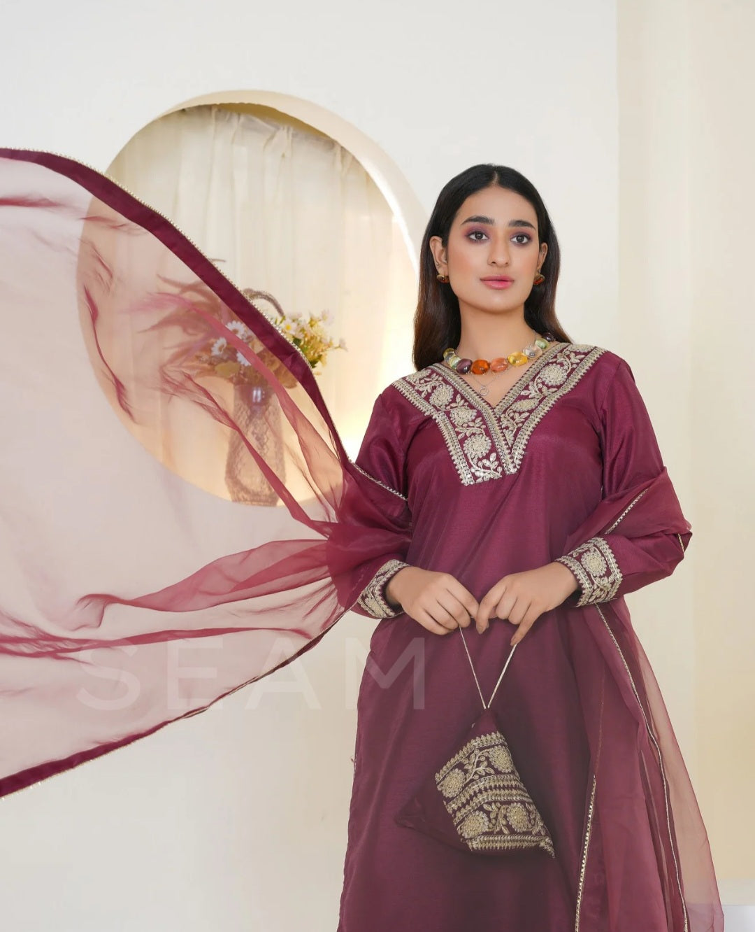 SARISHA- Culotte Suits Maroon