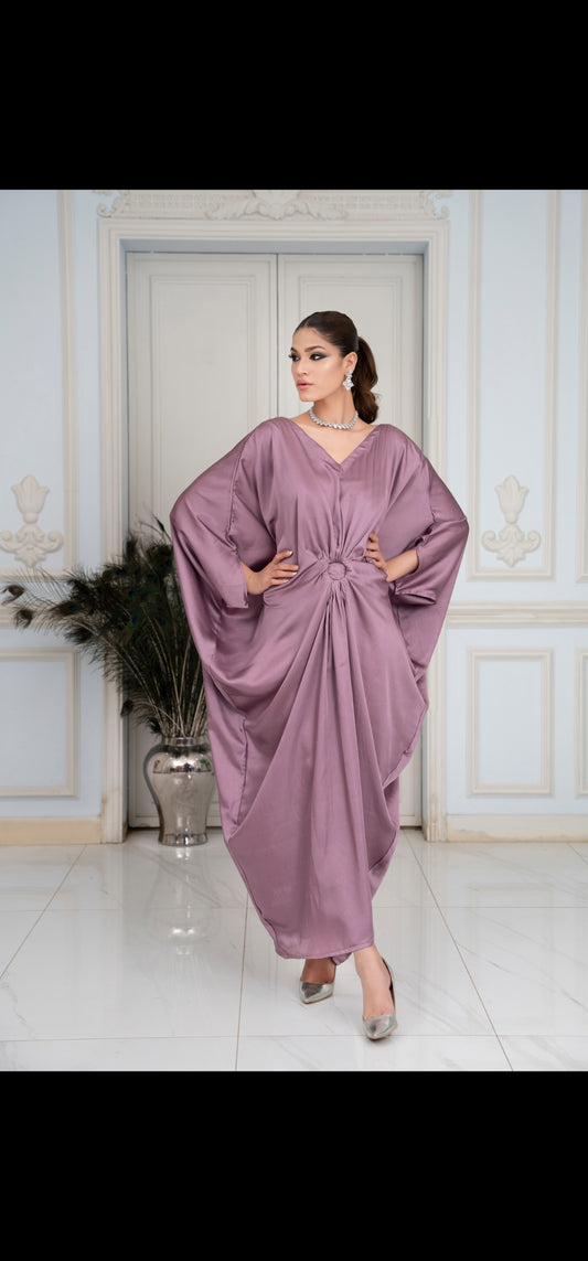 Lilac Butterfly Silk Kaftan