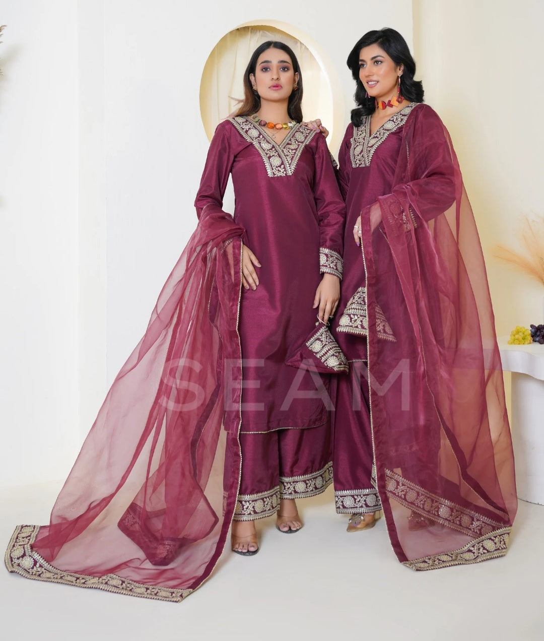 SARISHA- Culotte Suits Maroon