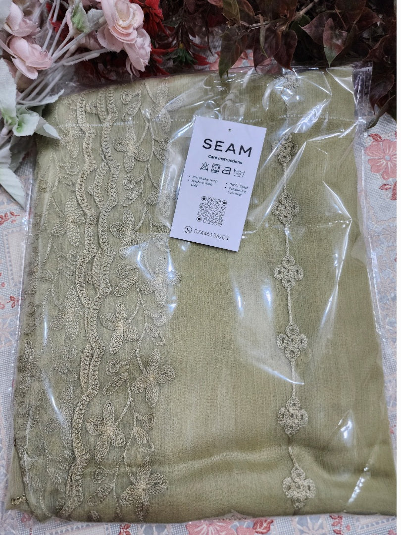 Shafoon CutworkEmbroidry Dupatta/Scarf