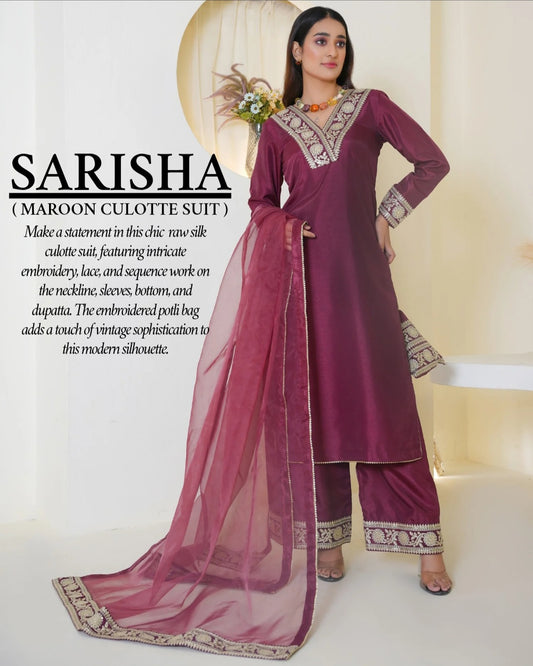 SARISHA- Culotte Suits Maroon
