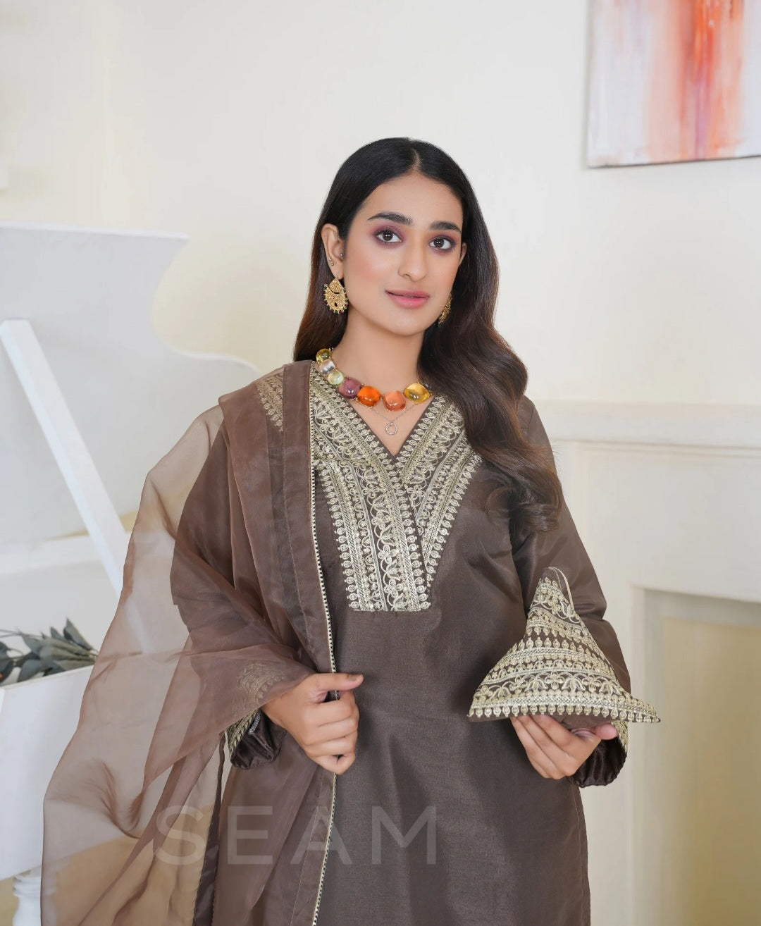 SARISHA- Culotte Suits Brown