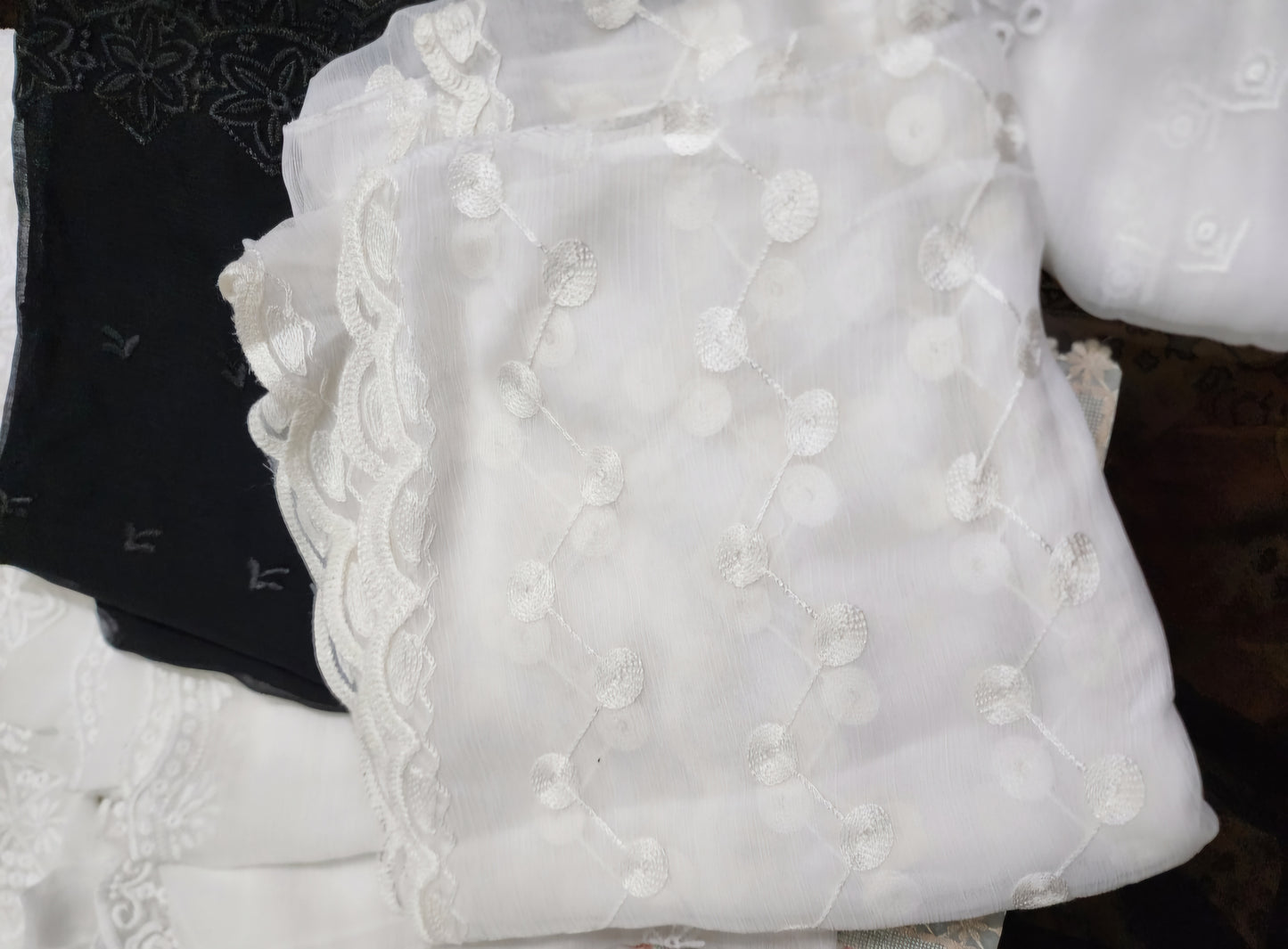 Shafoon CutworkEmbroidry Dupatta/Scarf