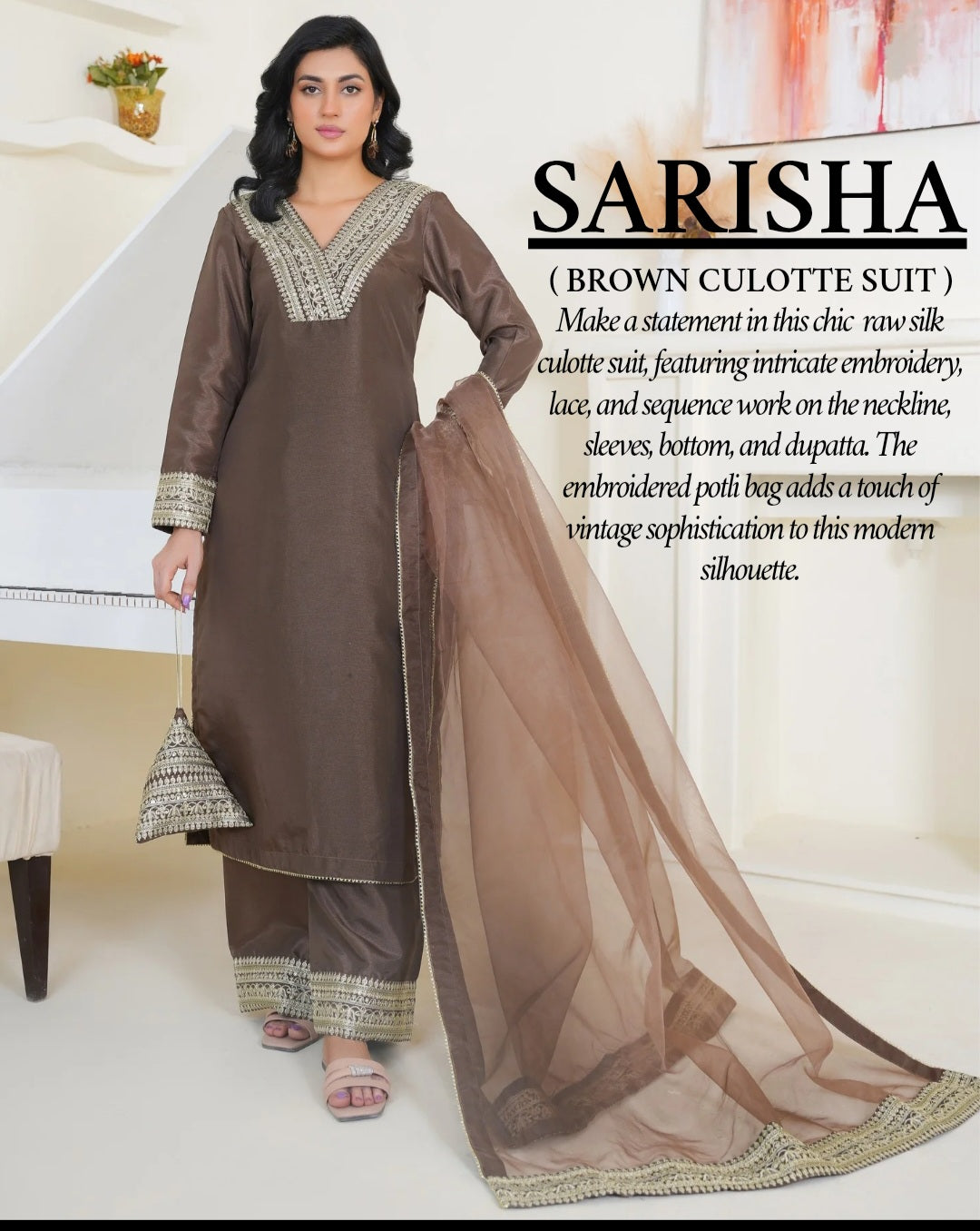 SARISHA- Culotte Suits Brown