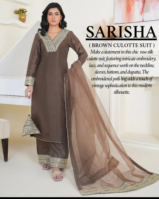 SARISHA- Culotte Suits Brown