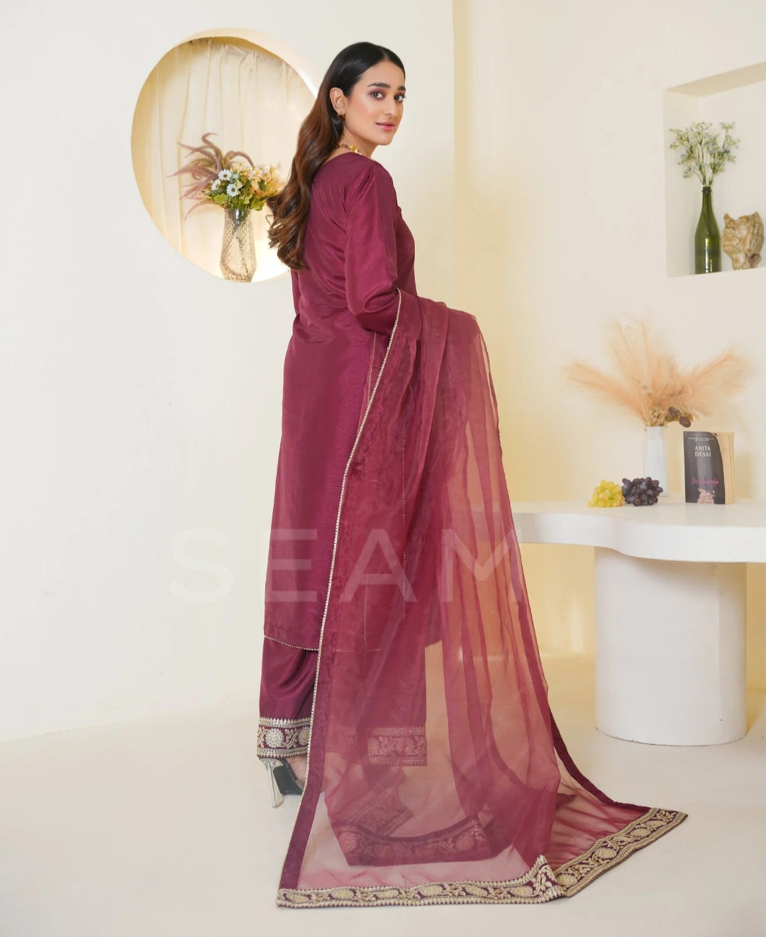 SARISHA- Culotte Suits Maroon