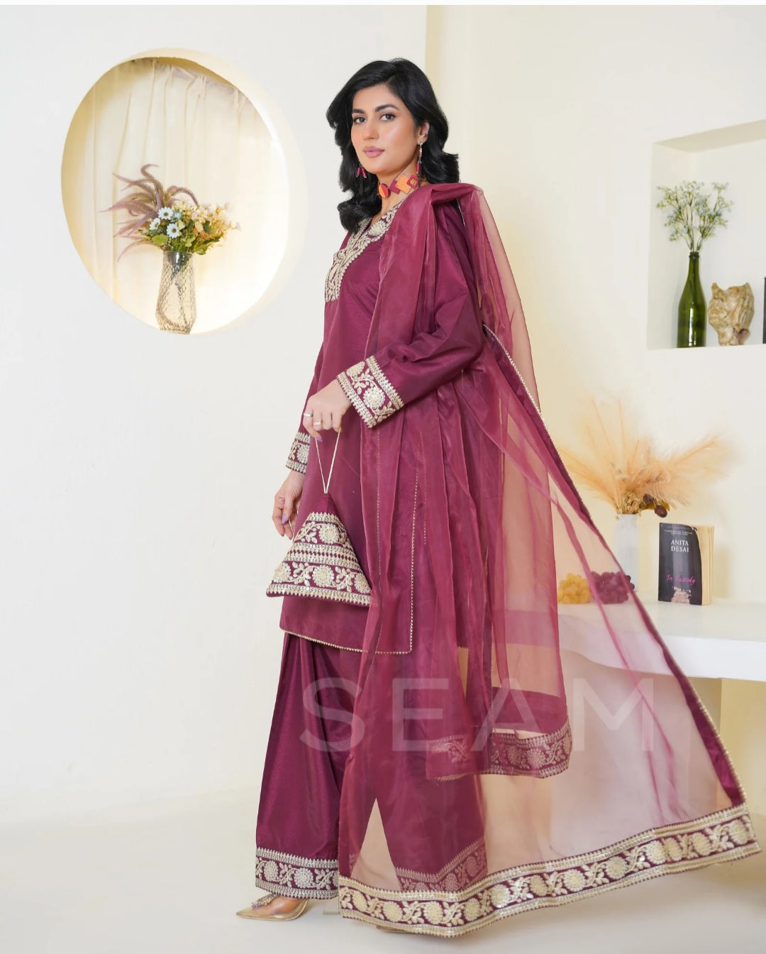 SARISHA- Shalwar Suit Maroon