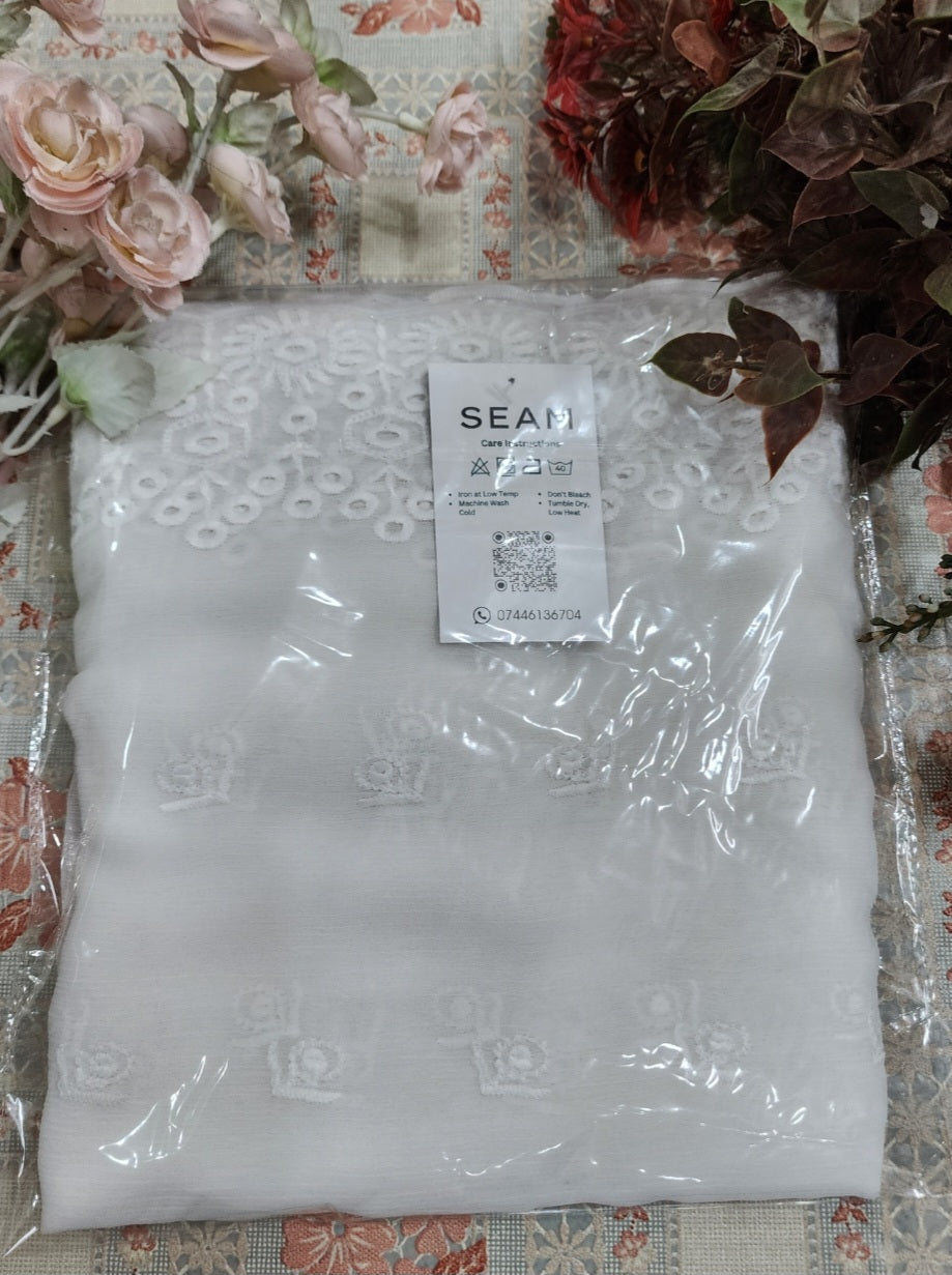 Shafoon CutworkEmbroidry Dupatta/Scarf