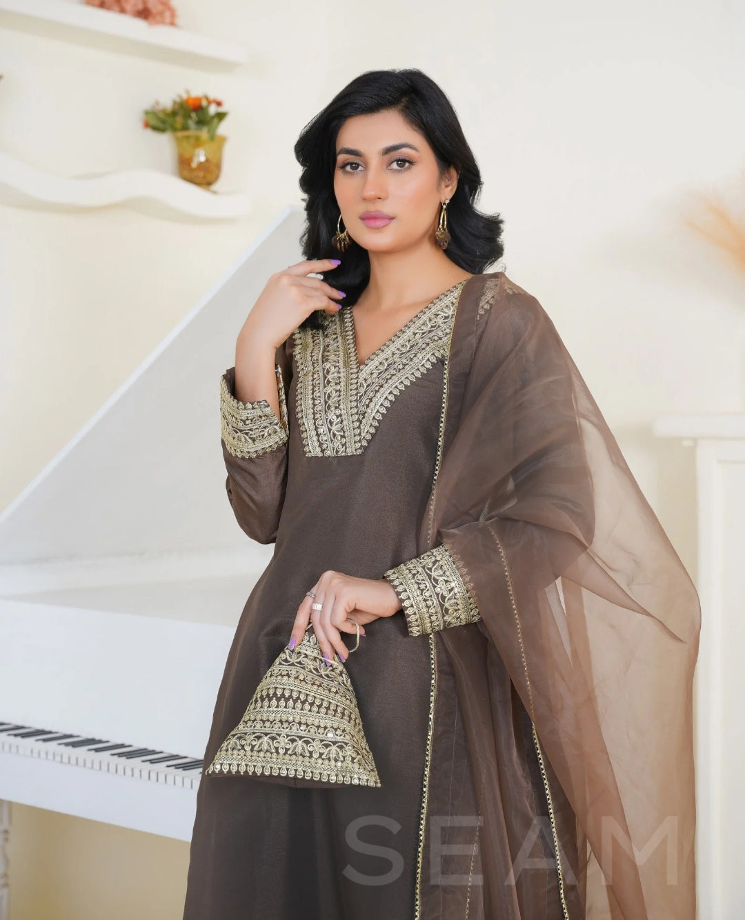 SARISHA- Culotte Suits Brown